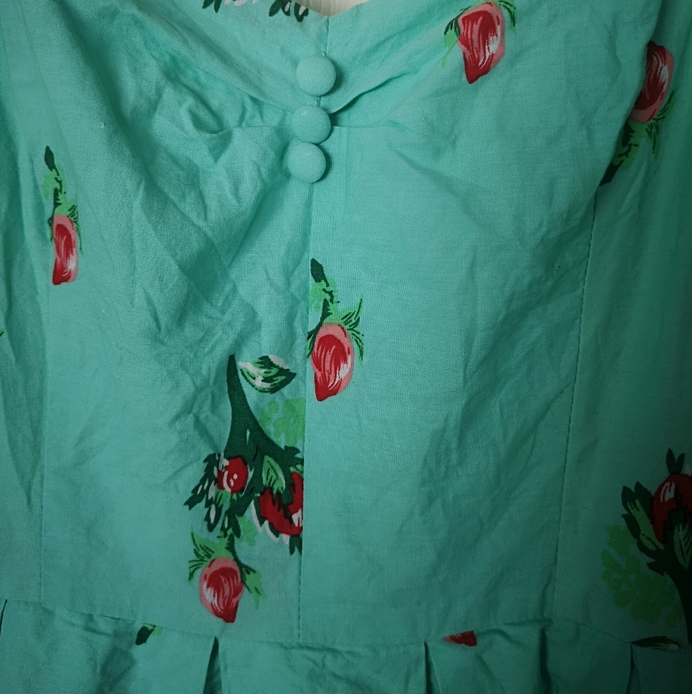 Mint floral Lindy Bop sumer dress Size US 6 - Picture 3 of 4